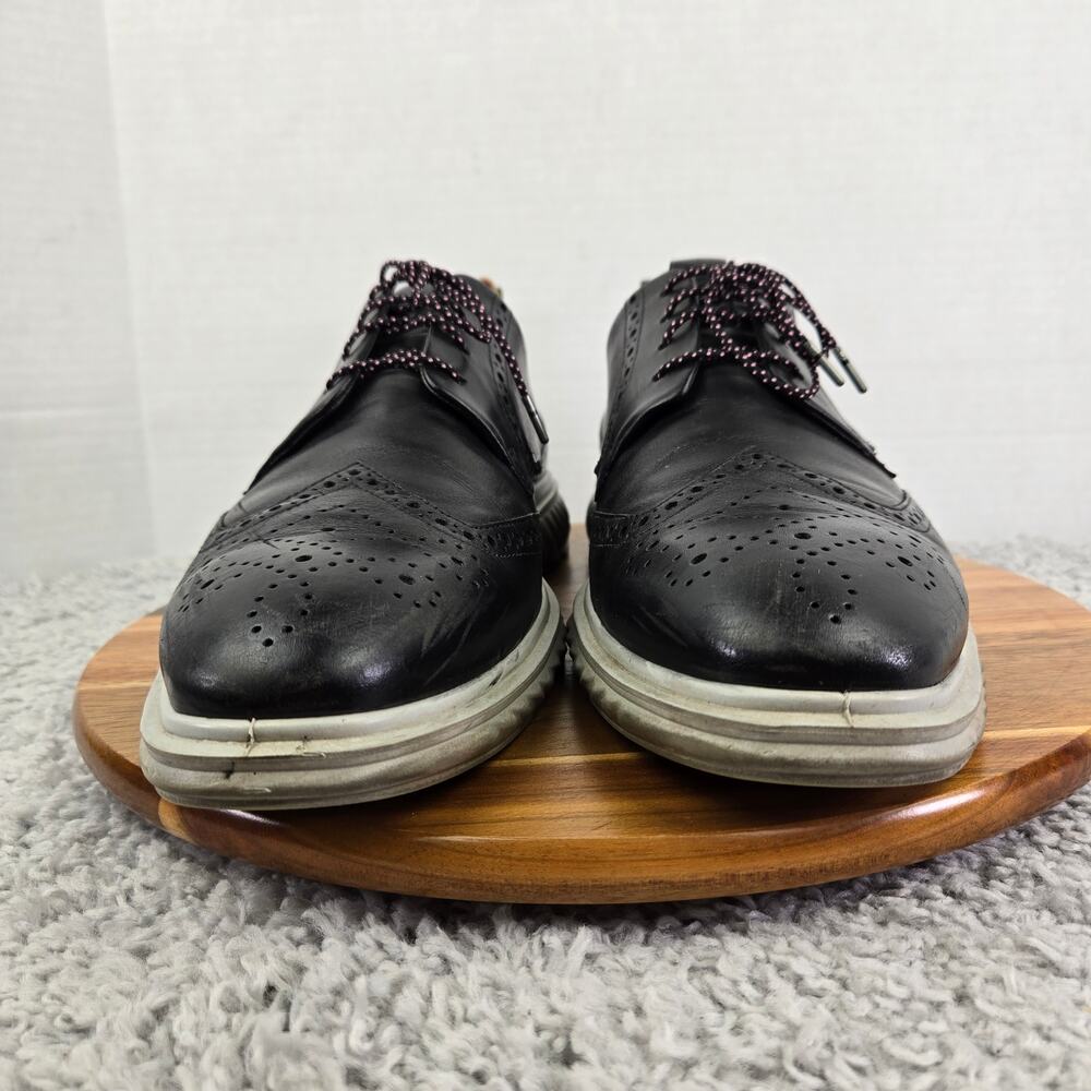 Ecco Mens 46 St. 1 Hybrid Lite Gray Leather Wingtip Medallion Casual Oxford Shoe - Picture 5 of 15